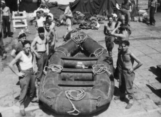 Photographie de Justin Bergogne le 14 août 1944 à Bastia, veille du débarquement de Provence